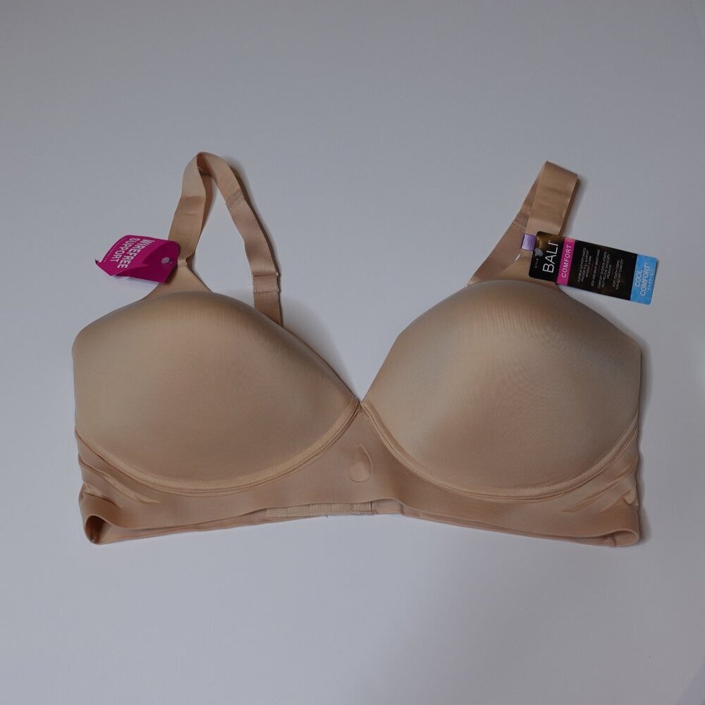 BALI Comfort Wirefree Support in TAN Women's Bra Size 2XL